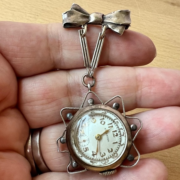 VINTAGE KINGSTON BROOCH PIN LAPEL WATCH 10K GOLD FILLED HALLMARKED RARE UNIQUE main image 5